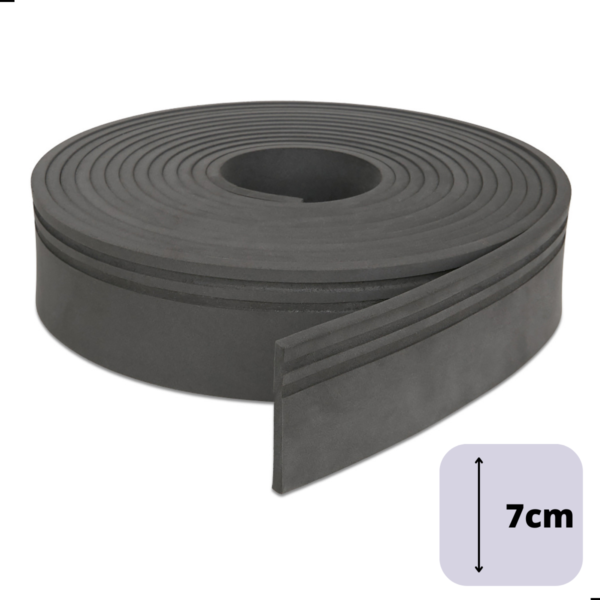 Rodapé Roda Meio Flexível Autocolante 7cm - 5 Metros Eva Cinza - Image 2