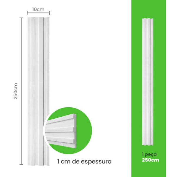 Painel Ripado Decorativo Quarto Eva Autocolante 10cm - 2,5m - Image 2