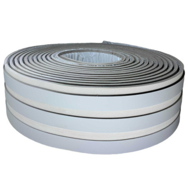 Eva Rodape Ripado Laminado Acabamento Cinza Claro- 10m