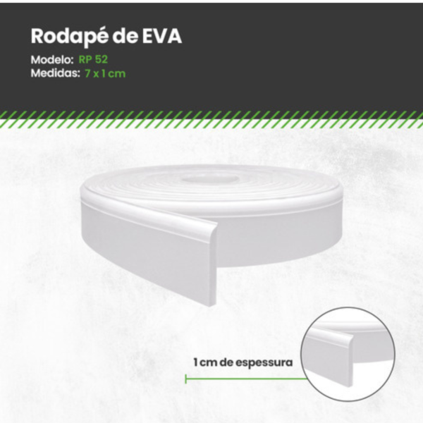 Meu Rodapé Eva Flexível Autocolante 7cm X 1cm  Rp52 10mt - Image 2