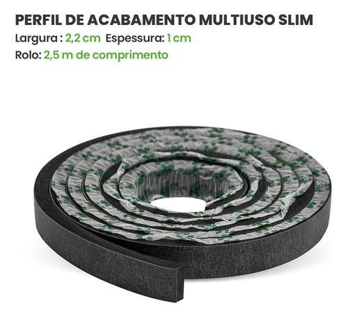 Eva Rodape Acabamento Ripado Laminado 2,5m - Urban Black - Imagem 3