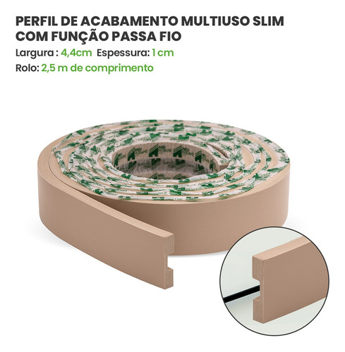 Eva Rodapé Acabamento Ripado Laminado 2,5m - Play Creme+ - Imagem 3