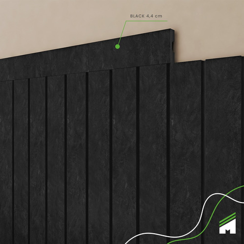 Eva Rodape Acabamento Ripado Laminado 2,5m - Urban Black+ - Imagem 2