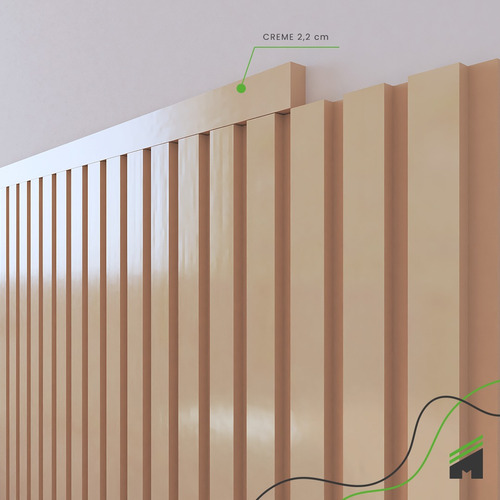 Eva Rodape Acabamento Ripado Laminado 2,5m - Play Creme - Imagem 2