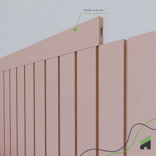 Eva Rodapé Acabamento Painel Ripado Laminado 2,5m Play Rosa+ - Imagem 3