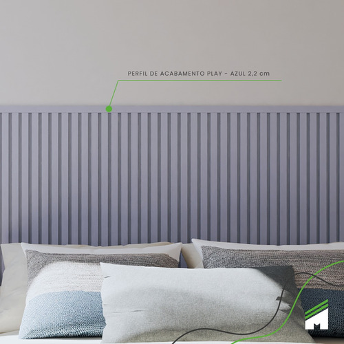Eva Rodapé Acabamento Painel Ripado 2,5m - Play Azul - Imagem 4