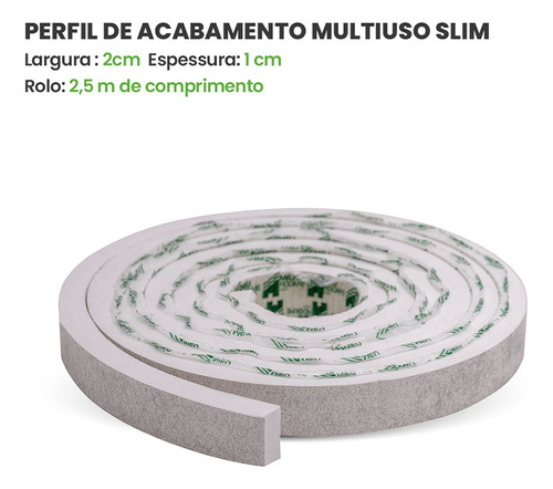 Eva Rodapé Acabamento Ripado Laminado 2,5m - Urban White - Imagem 3