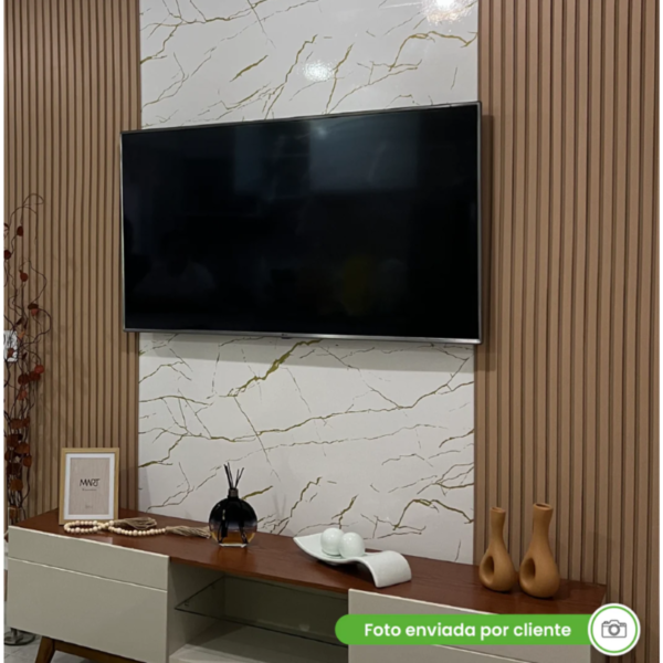 Painel Ripado Laminado 10cm Eva Autocolante Play Creme 2,5MT - Imagem 9