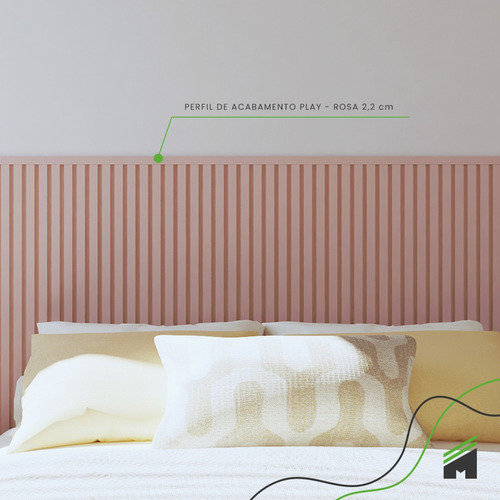Eva Rodape Meia Parede Ripado Laminado 10cm x 1,1 m - Play Rosa - Imagem 3