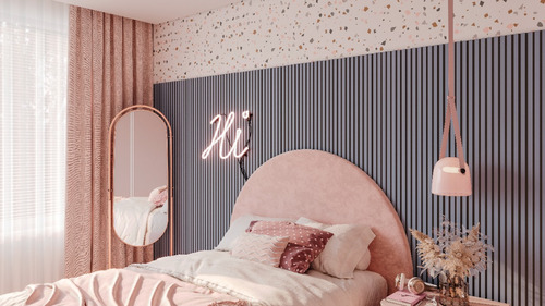 Painel Ripado Laminado 10cm Eva  Autocolante Play Rosa 10 MT - Imagem 5