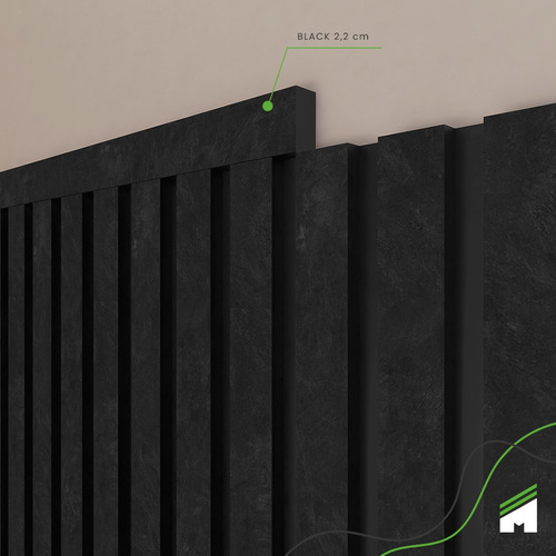Eva Rodape Acabamento Ripado Laminado 2,5m - Urban Black - Imagem 2