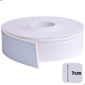 Rodapé Roda Meio Flexível Autocolante 7cm 10 Mts -  7c2s2