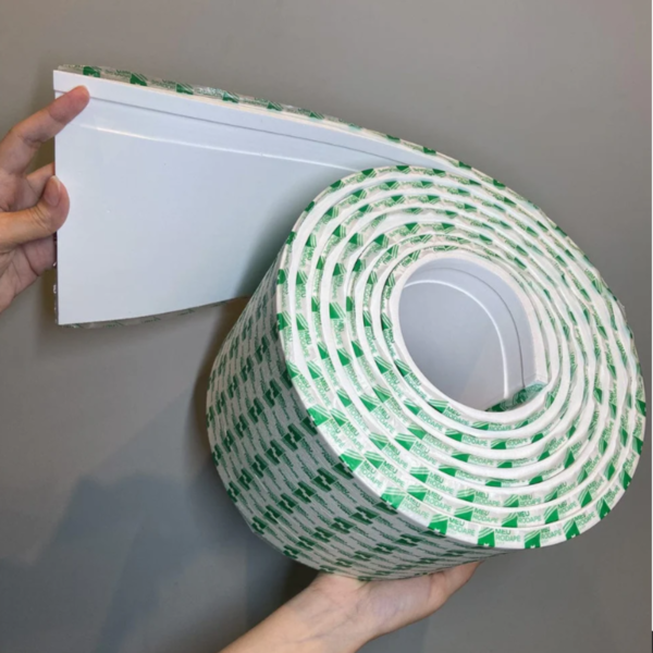 Rodape EVA Flexível Autocolante 15 cm Rolo 2,5M Branco - RP16 - Imagem 2
