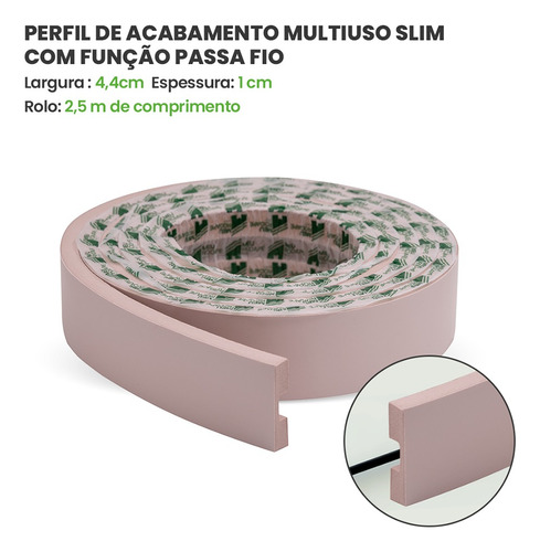 Eva Rodapé Acabamento Painel Ripado Laminado 2,5m Play Rosa+ - Imagem 4