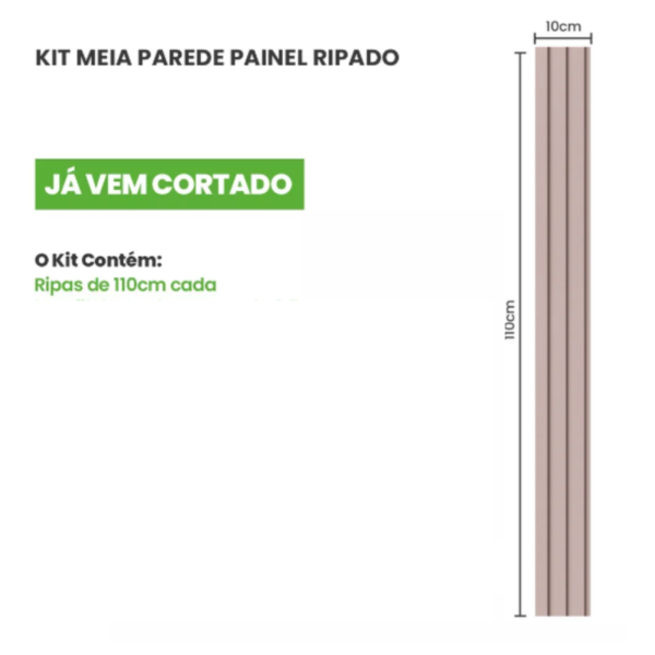 Eva Rodape Meia Parede Ripado Laminado 10cm x 1,1 m - Play Rosa - Imagem 5