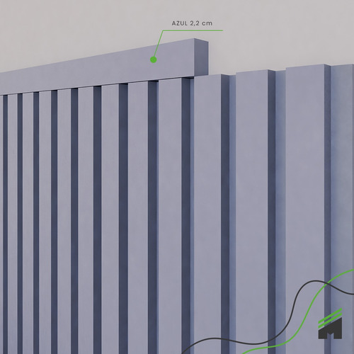 Eva Rodapé Acabamento Painel Ripado 2,5m - Play Azul - Imagem 2