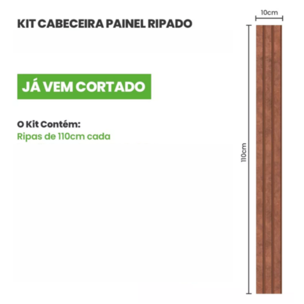 Eva Rodape Meia Parede Ripado Laminado 10cm 1,1m - Urban Corten - Imagem 3