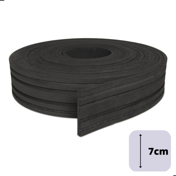 Roda Meio Boiserie Moldura Eva Autocolante 7cm 10 MT Preto