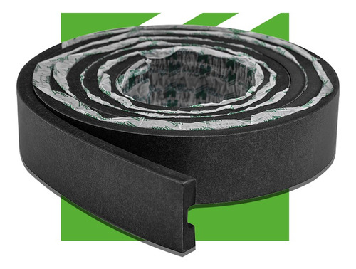 Eva Rodape Acabamento Ripado Laminado 2,5m - Urban Black+