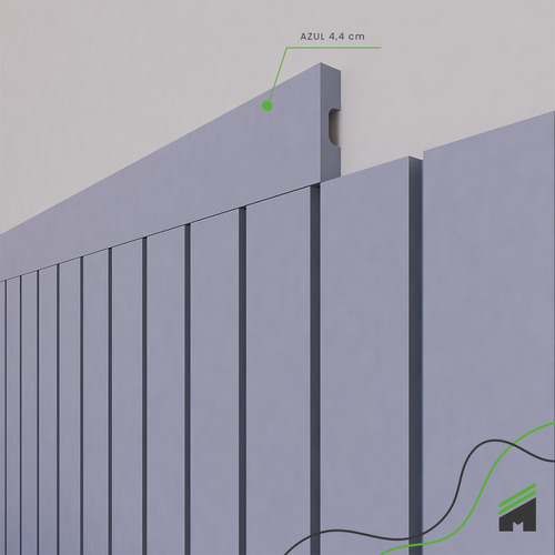 Eva Rodapé Acabamento Painel Ripado 2,5m - Play Azul+ - Imagem 2