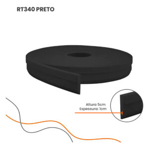 RodaTeto Flexível Eva Autocolante 5x1cm -Rt340 10 mts Preto