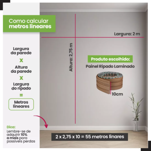 Moldura De Eva Ripado Madeto Nogueira Intenso 10cm - 2,5 Mt - Imagem 3
