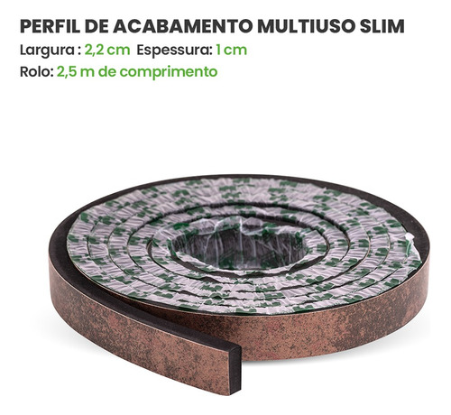 Eva Rodapé Acabamento Ripado Laminado 2,5m - Urban Bronze - Imagem 2