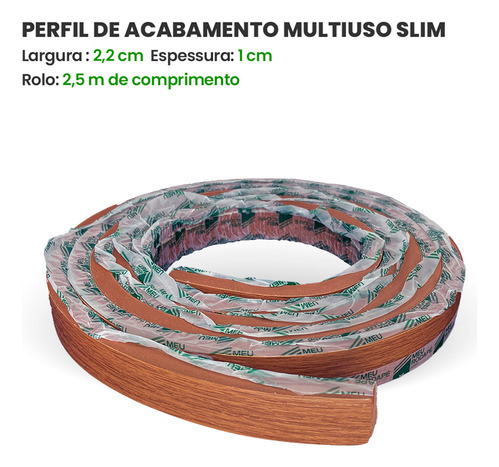 PERFIL DE ACABAMENTO MULTIUSO MADETO CINAMOMO 22MM X 10MM - 2,5M - Imagem 3