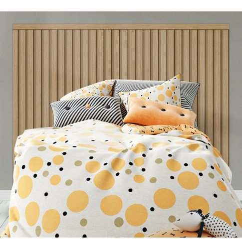 Meu Rodapé Carvalho Painel Ripado Kit Cabeceira Solteiro 1m