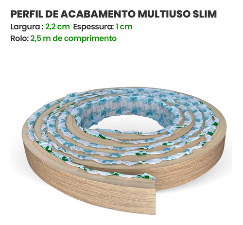 PERFIL DE ACABAMENTO MULTIUSO MADETO CARVALHO 22MM X 10MM - 2,5M - Imagem 3