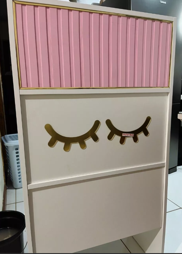 Painel Ripado Flexível Eva Autocolante 10cm 1m Rosa - Imagem 3