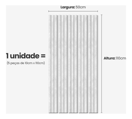 Meia Parede Ripado Autocolante Meu Rodapé 50cm 1.10m White - Imagem 3
