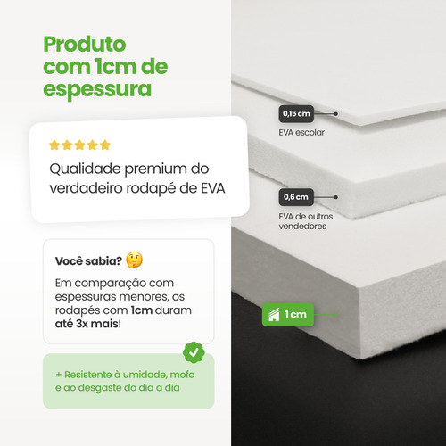 Rodape EVA Autocolante 7cm Rolo 3M RP43 Meu Rodapé - Outlet - Imagem 5