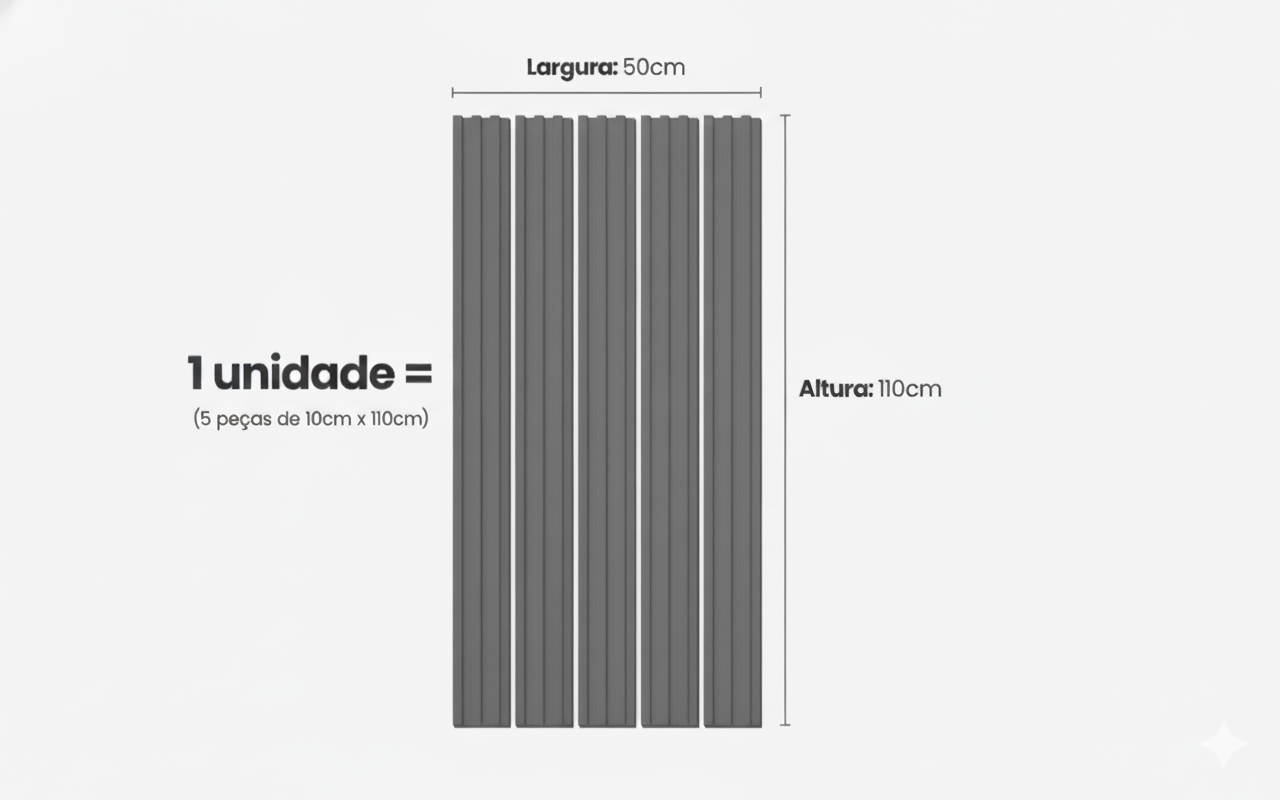 Meia Parede Ripado Autocolante 50cm X 1.10m Grafite - Imagem 4