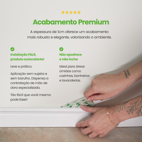 Rodape EVA Autocolante 7cm Rolo 3M RP43 Meu Rodapé - Outlet - Imagem 7