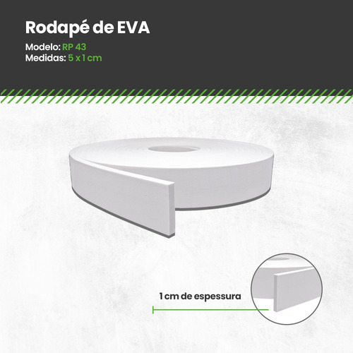 Rodape EVA Autocolante 10cm Rolo 3M RP43 Meu Rodapé - Outlet - Imagem 3