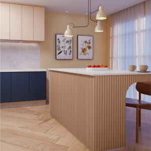 Meia Parede Ripado Autocolante Meu Rodapé 50cm X 1.10m Creme