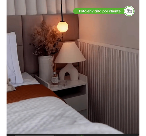 Meia Parede Ripado Autocolante Meu Rodapé 50cm 1.10m White - Imagem 4