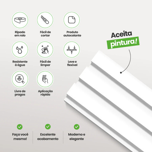 Painel Ripado Meu Rodape 7cm Meia Parede Autocolante Outlet - Imagem 5