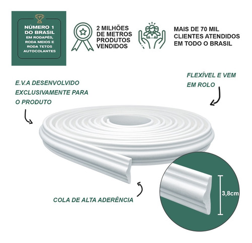 Rodameio EVA autocolante RM520 3,8cm branco